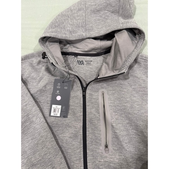 NWT Mens VRST Pinnacle Fleece Gray Full-Zip Moisture Wicking Hooded Jacket - MD - Picture 4 of 6